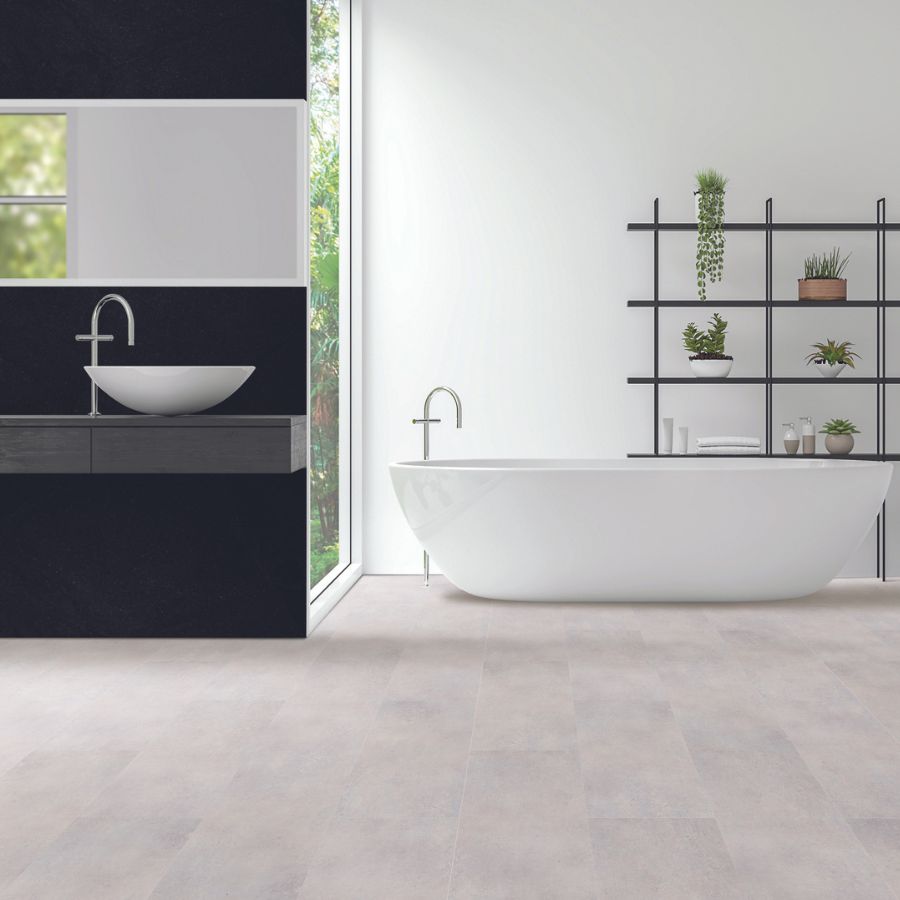 luxury vinyl tile in bathroom