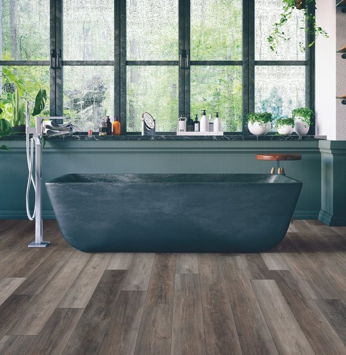 luxury vinyl flooring in bathroom