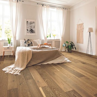 hardwood flooring in a bright St. George bedroom